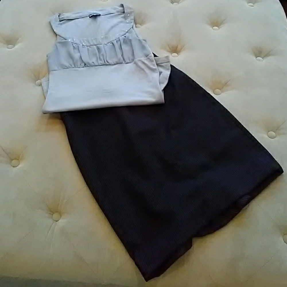 Le Chateau pinstripe work skirt
